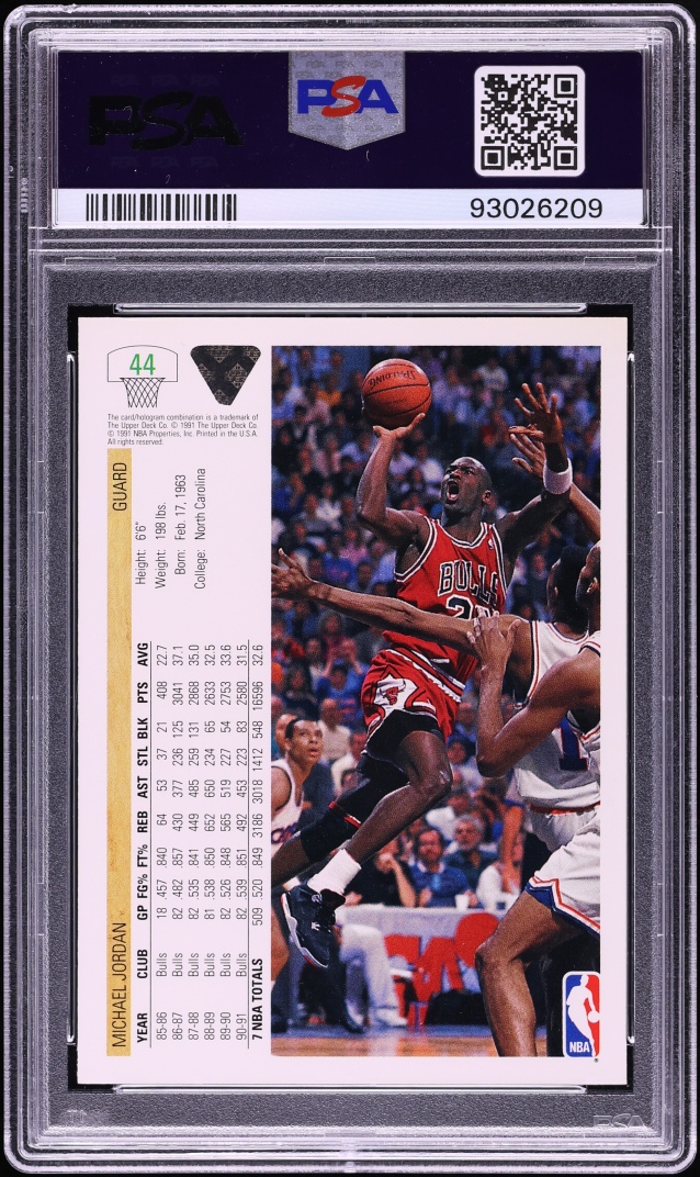 1991 Upper Deck Basketball Michael Jordan #44 PSA 8 NM-MT