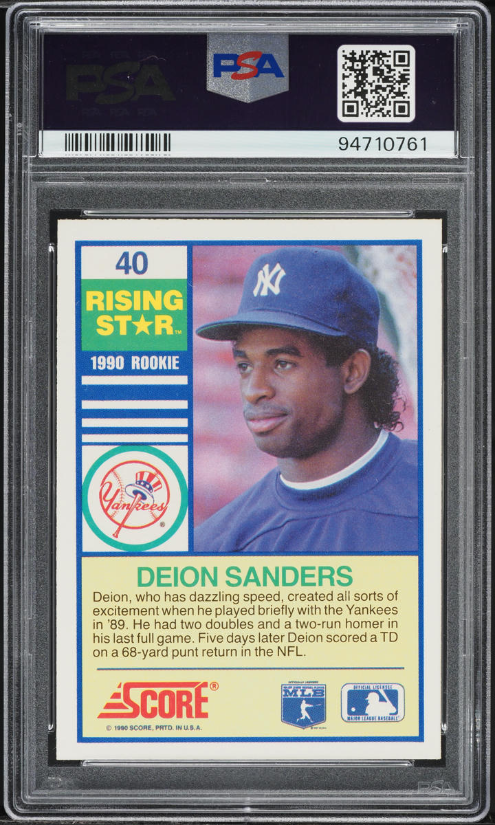 1990 Score Rising Stars Deion Sanders ROOKIE #40 PSA 9 MINT
