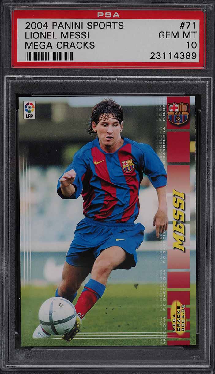 2004 Panini Sports Mega Cracks La Liga Lionel Messi ROOKIE #71 PSA