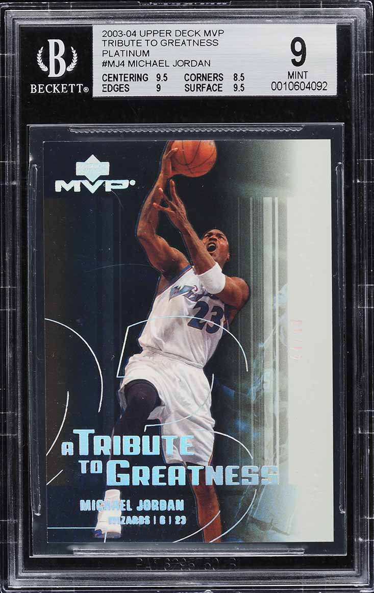 2003 UD MVP Tribute To Greatness Platinum Michael Jordan /50 #MJ4