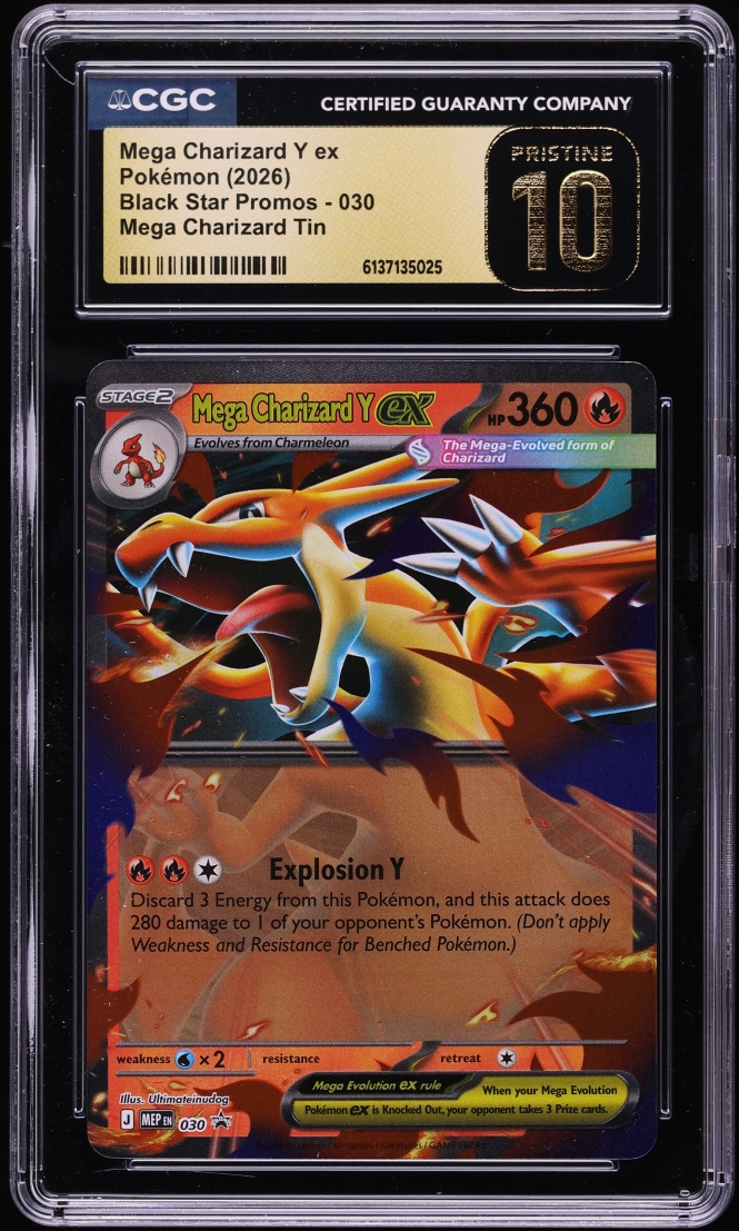 2026 Pokemon Mega Evolution Promo Mega Charizard Y Ex #030 CGC 10 PRISTINE