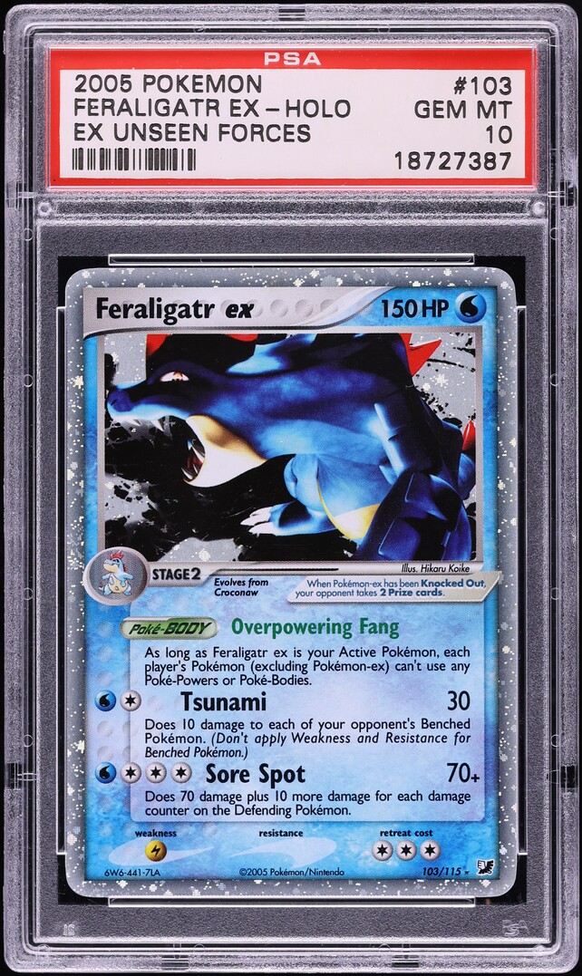 2005 Pokemon EX Unseen Forces Holo Feraligatr EX #103 PSA 10 GEM MINT