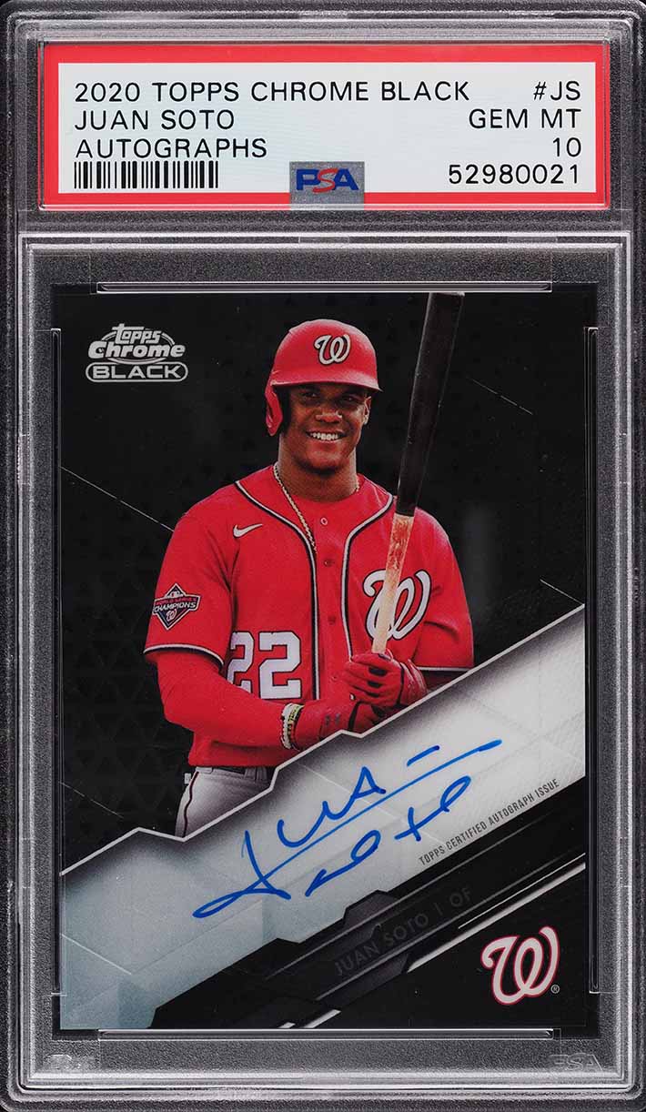 その他 Juan Soto auto psa10 topps 2020 Topps Chrome Black Juan Soto AUTO #JS PSA 10 GEM MINT on