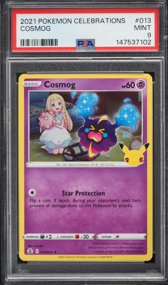 2021 Pokemon Sword & Shield Celebrations Holo Cosmog #13 PSA 9 MINT