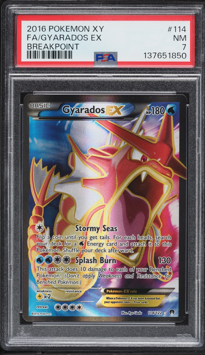2016 Pokemon XY BREAKpoint Full Art Gyarados EX #114 PSA 7 NRMT