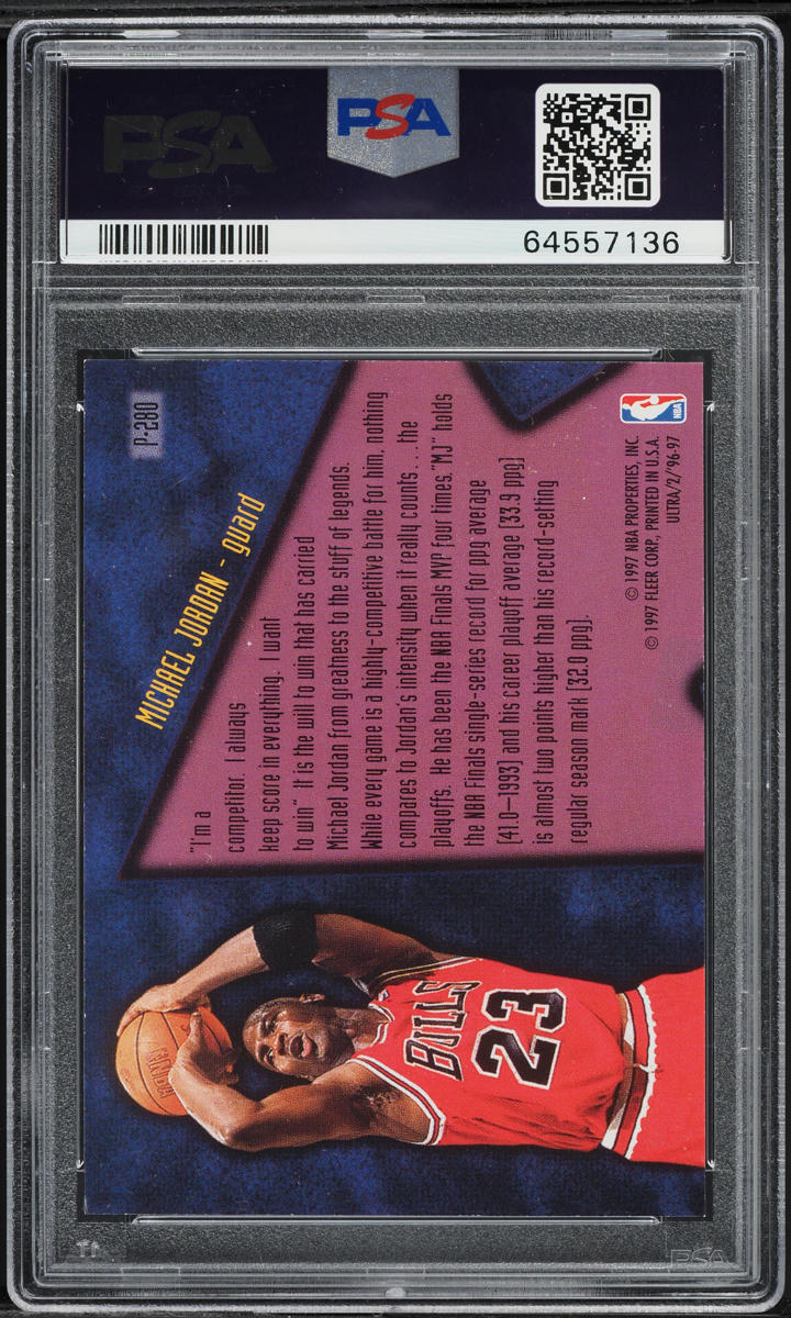 1996 Ultra Platinum Medallion Michael Jordan #P-280 PSA 9 MINT