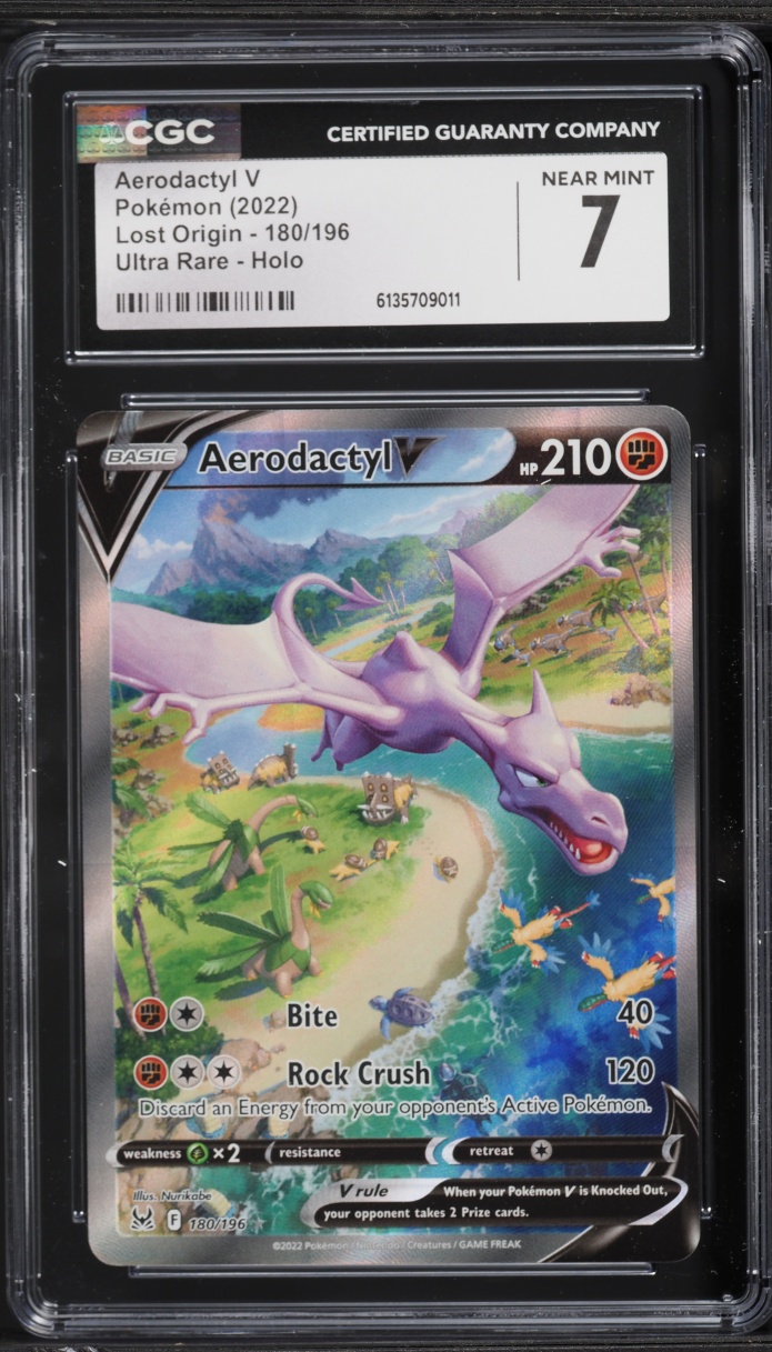 2022 Pokemon Sword & Shield Lost Origin Alt Art Aerodactyl V #180 CGC 7 NRMT