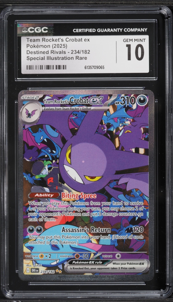 2025 Pokemon Scarlet & Violet Destined Rivals SIR Team Rocket's Crobat ex #234 CGC 10 GEM MINT