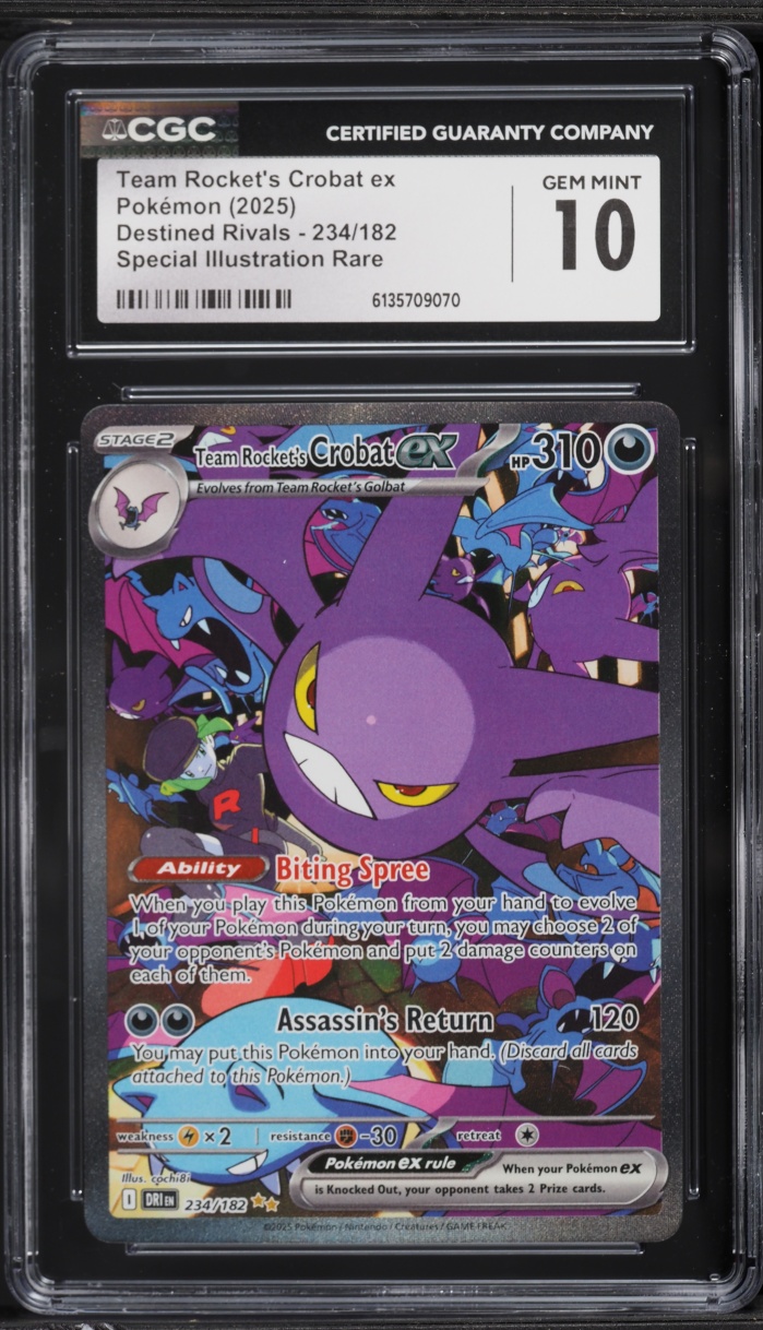 2025 Pokemon Scarlet & Violet Destined Rivals SIR Team Rocket's Crobat ex #234 CGC 10 GEM MINT