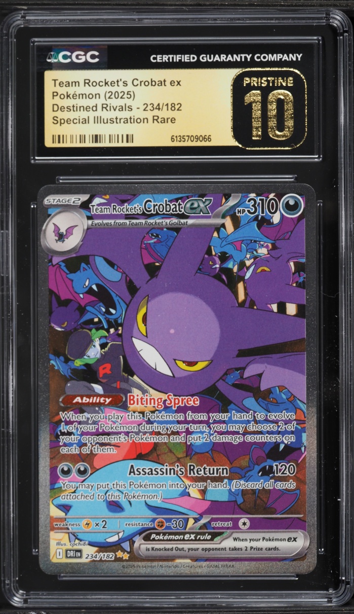 2025 Pokemon Scarlet & Violet Destined Rivals SIR Team Rocket's Crobat ex #234 CGC 10 PRISTINE