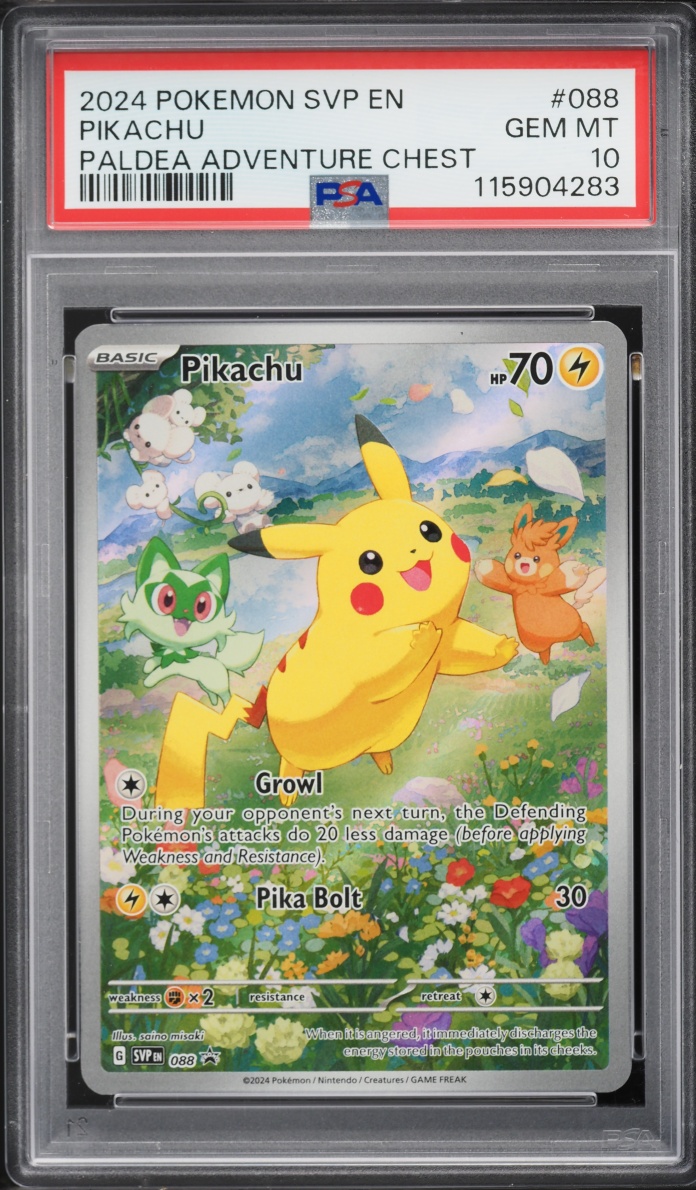 2024 Pokemon Scarlet & Violet Promo Paldea Adventure Chest Full Art Pikachu #88 PSA 10 GEM MINT