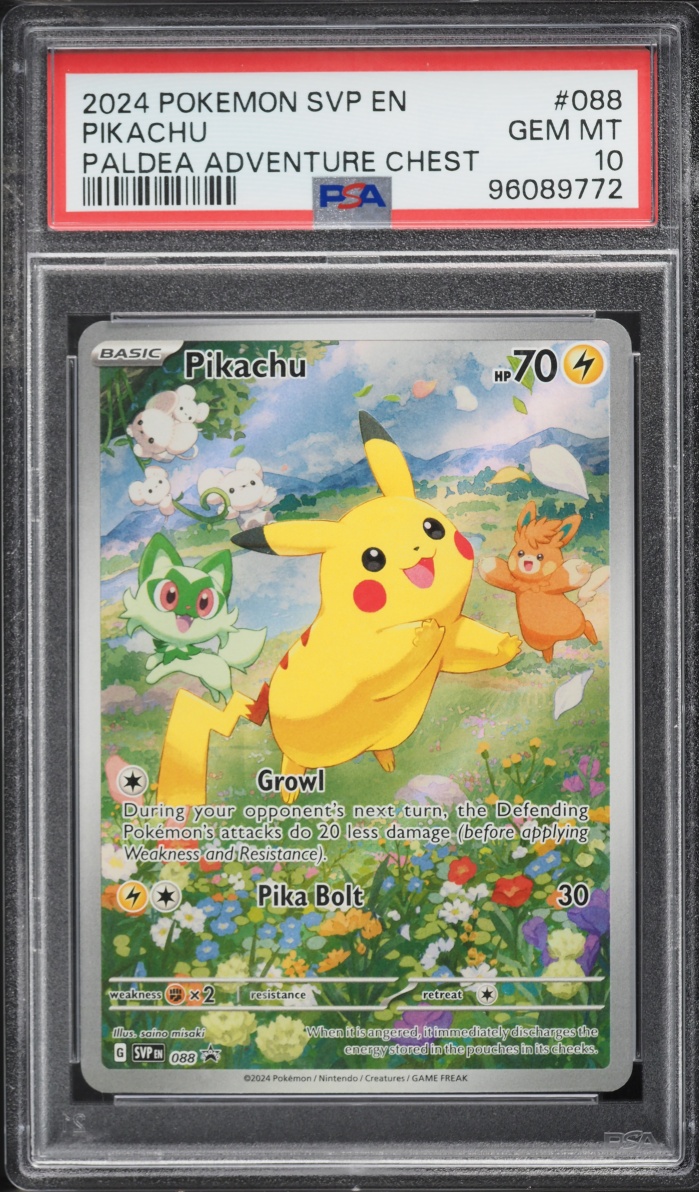 2024 Pokemon Scarlet & Violet Promo Paldea Adventure Chest Full Art Pikachu #88 PSA 10 GEM MINT
