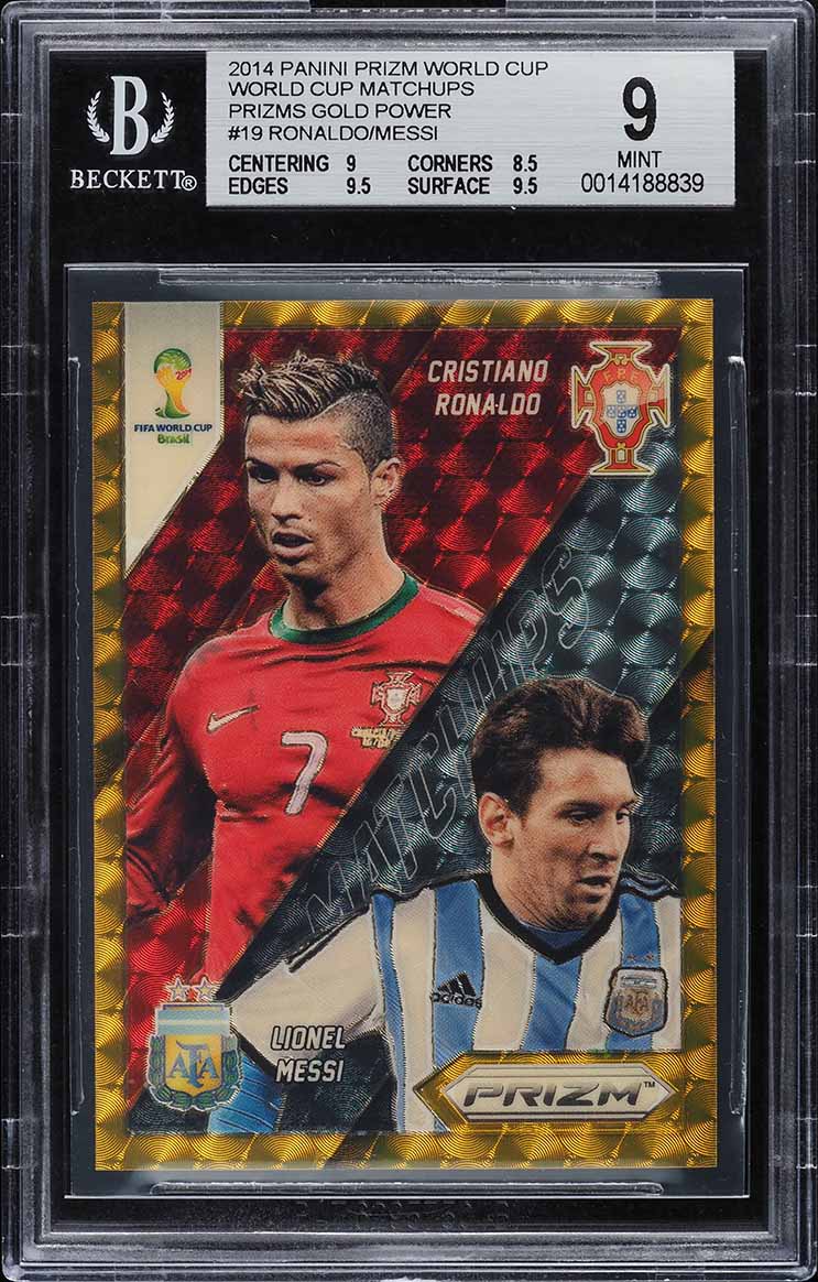 2014 Panini Prizm WC Matchups Gold Power Cristiano Ronaldo Lionel