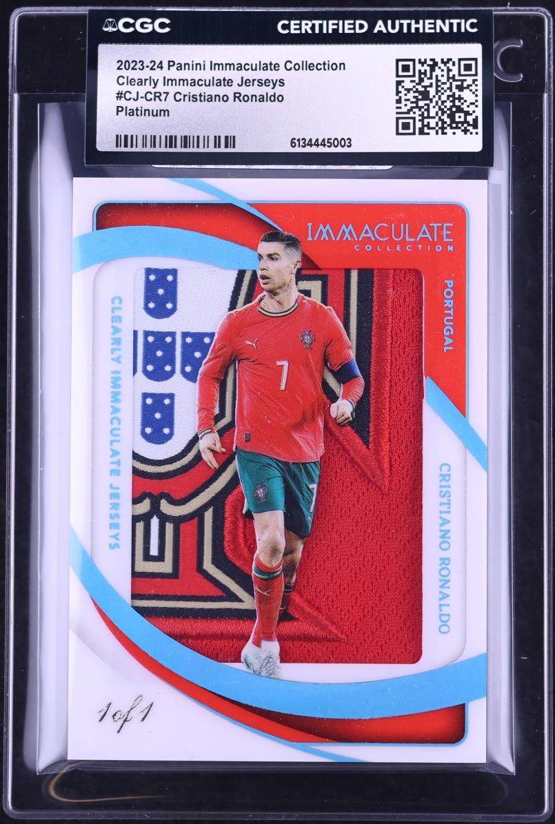 2023 Immaculate Collection Platinum Cristiano Ronaldo PATCH 1/1 #CJ-CR7 CGC AUTH