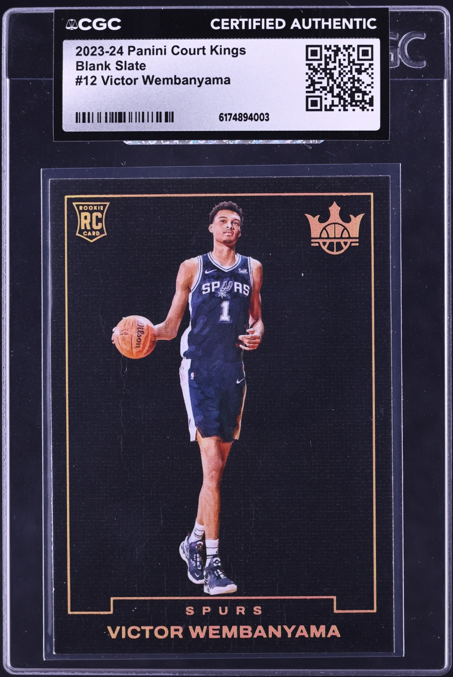 2023 Panini Court Kings Blank Slate Victor Wembanyama ROOKIE #12 CGC AUTH