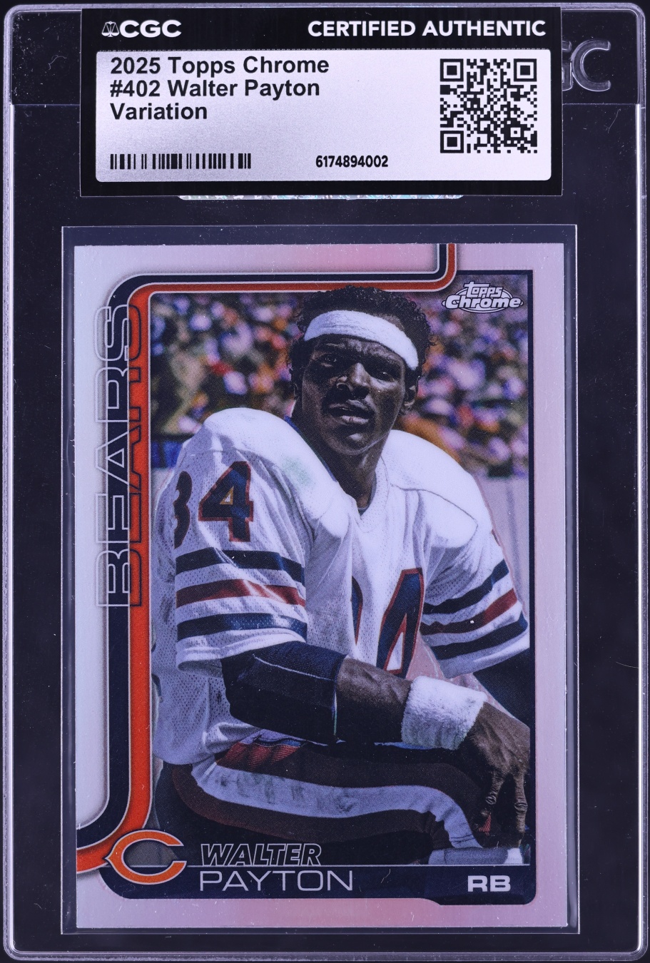2025 Topps Chrome Variation Walter Payton #402 CGC AUTH