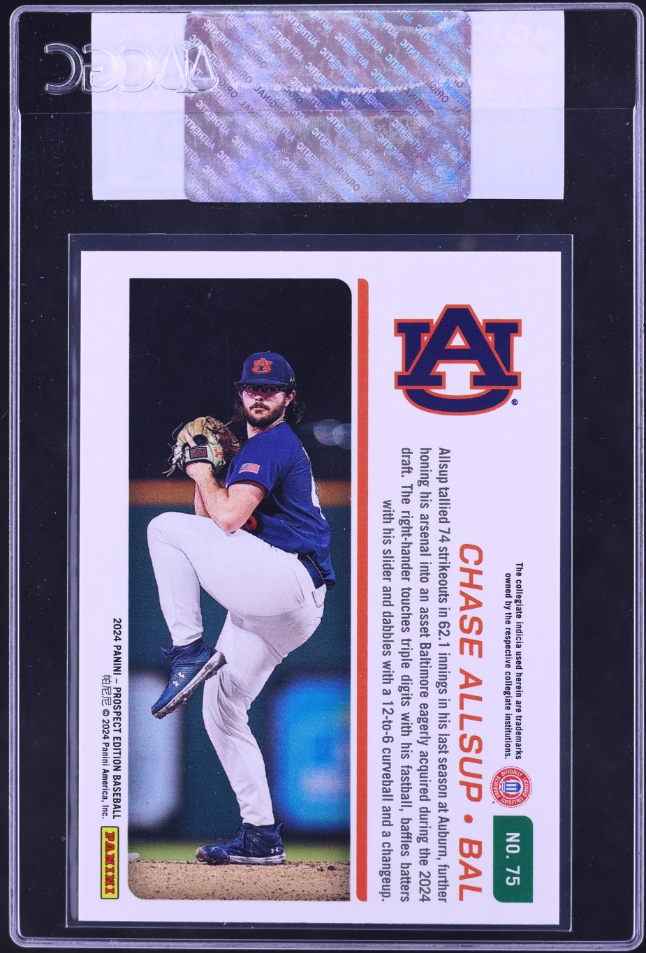 2024 Panini Prospect Edition Bronze Chase Allsup ROOKIE /199 #75 CGC AUTH