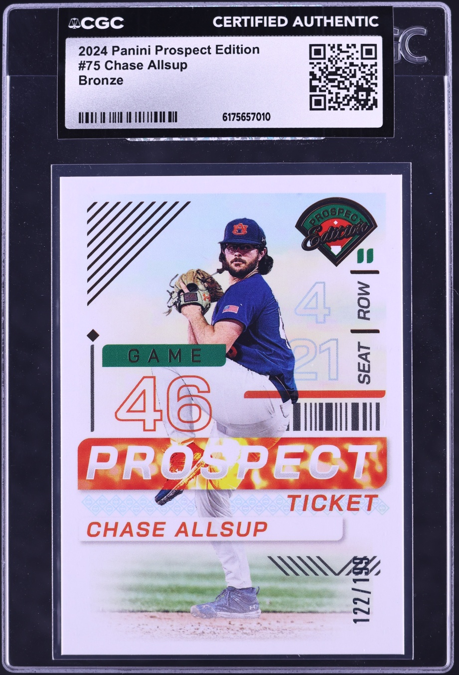 2024 Panini Prospect Edition Bronze Chase Allsup ROOKIE /199 #75 CGC AUTH