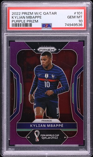 2022 Donruss FIFA Optic Gold Kylian Mbappe /10 #51 PSA 10 GEM MINT