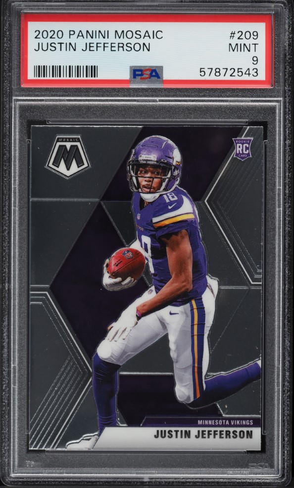 2020 Panini Mosaic Justin Jefferson ROOKIE #209 PSA 9 MINT