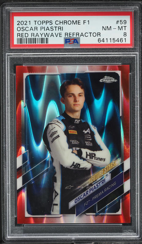 2021 Topps Chrome Formula 1 F1 Red Raywave Refractor Oscar Piastri