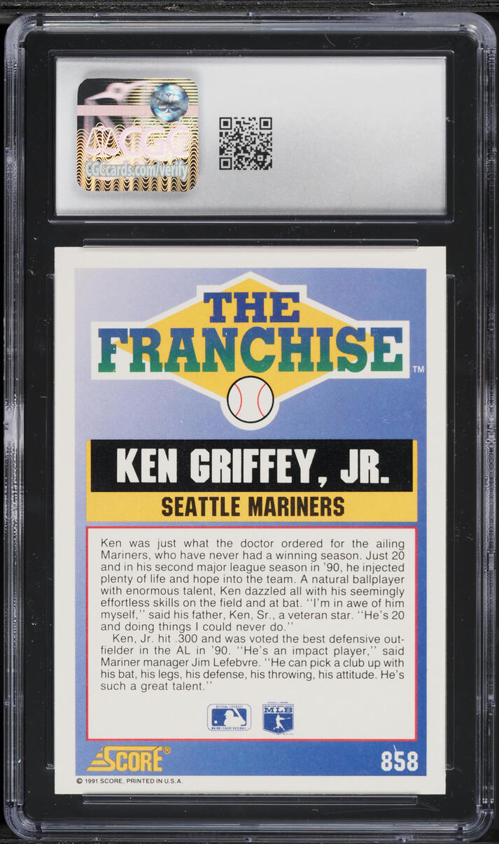 1991 Score Ken Griffey Jr. #858 CGC 10 GEM MINT