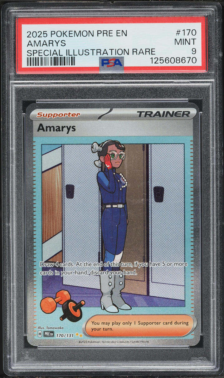 2025 Pokemon Scarlet & Violet Prismatic Evolutions SIR Amarys #170 PSA 9 MINT