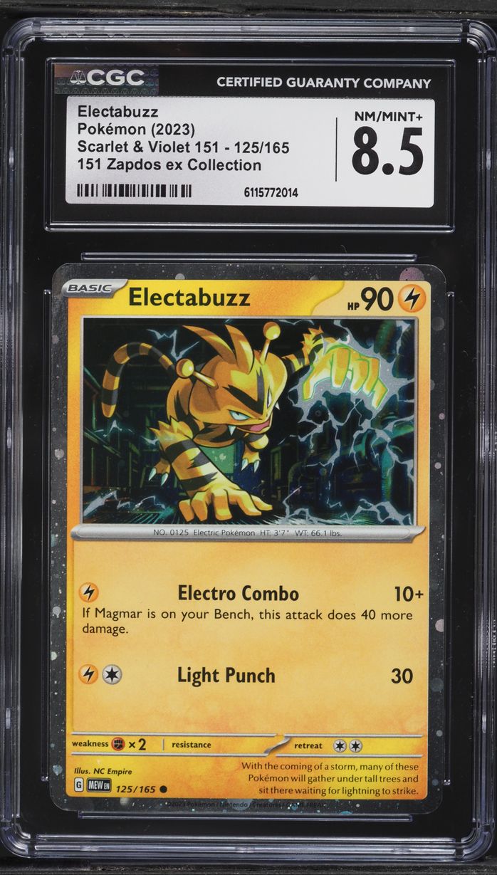 2023 Pokemon Scarlet & Violet 151 Zapdos ex Collection Cosmos Holo Electabuzz #125 CGC 8.5