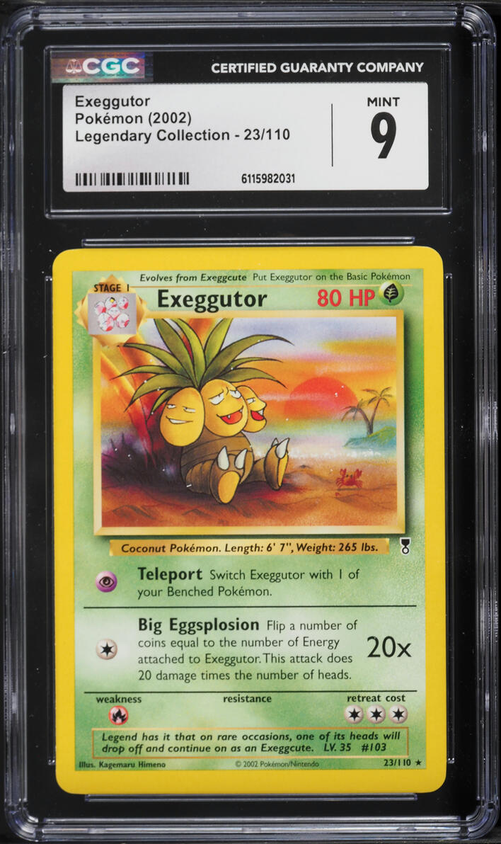 2002 Pokemon Legendary Collection Exeggutor #23 CGC 9 MINT