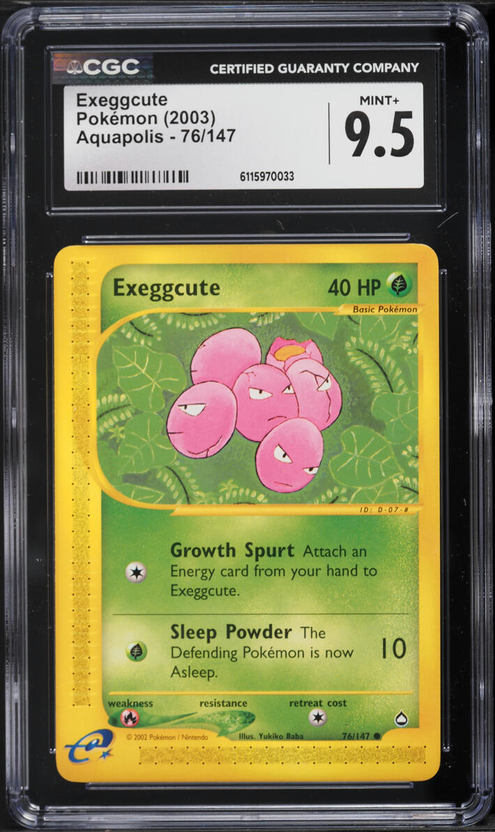 2003 Pokemon Aquapolis Exeggcute #76 CGC 9.5 MINT+