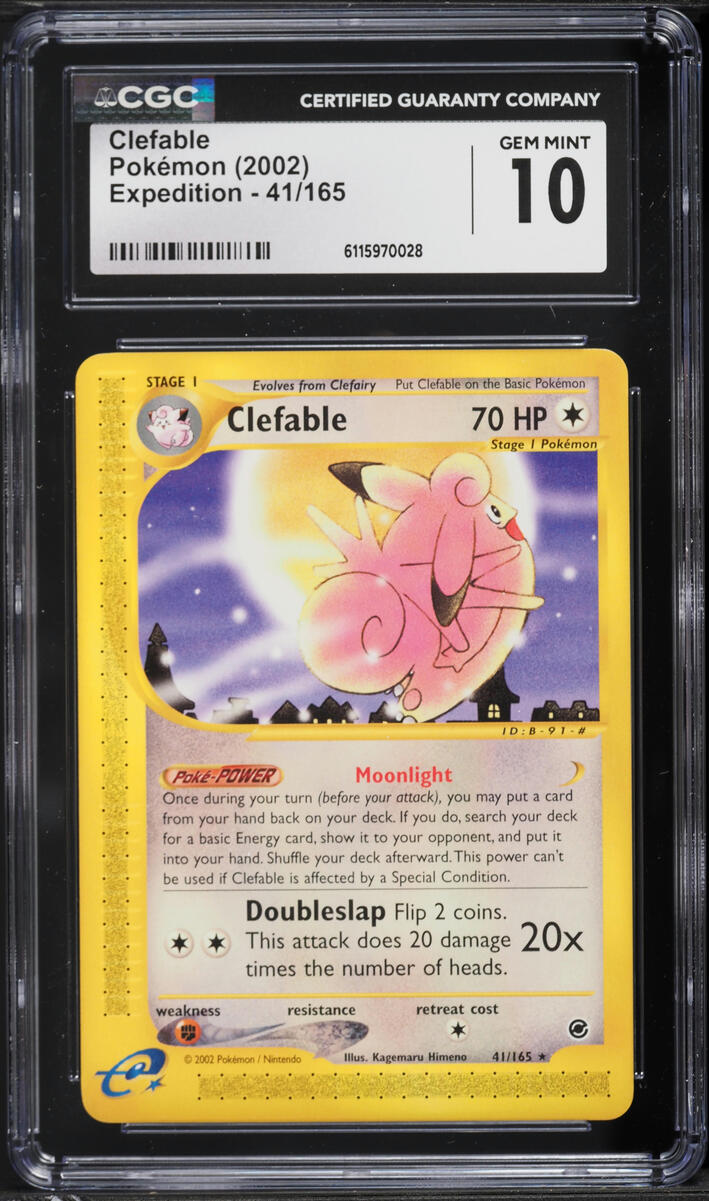 2002 Pokemon Expedition Clefable #41 CGC 10 GEM MINT