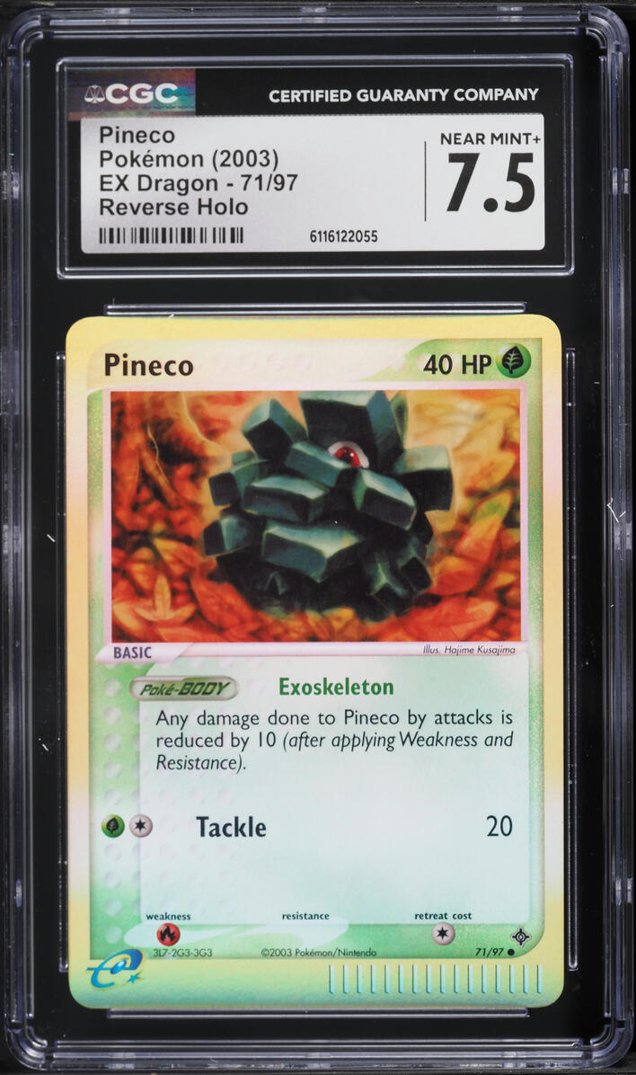 2003 Pokemon EX Dragon Reverse Holo Pineco #71 CGC 7.5 NRMT+