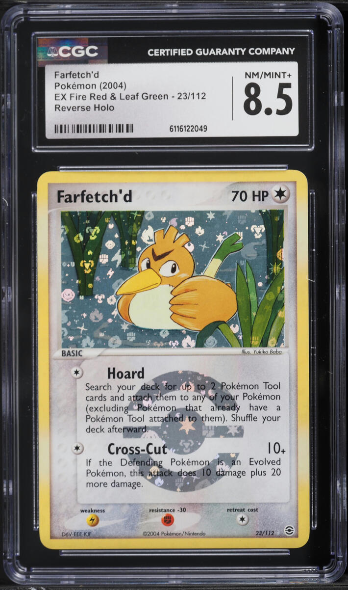 2004 Pokemon EX Fire Red & Leaf Green Reverse Holo Farfetch'd #23 CGC 8.5 NM-MT+