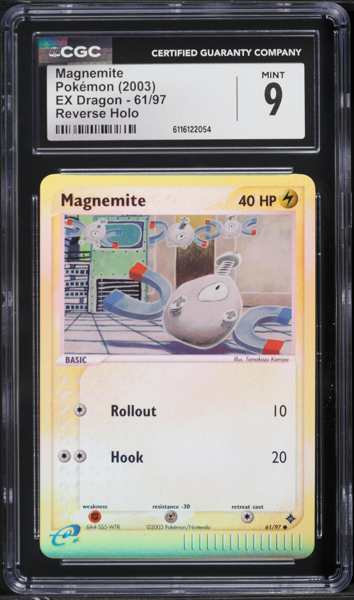 2003 Pokemon EX Dragon Reverse Holo Magnemite #61 CGC 9 MINT