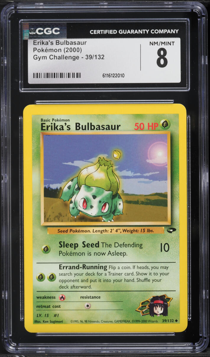 2000 Pokemon Gym Challenge Erika's Bulbasaur #39 CGC 8 NM-MT