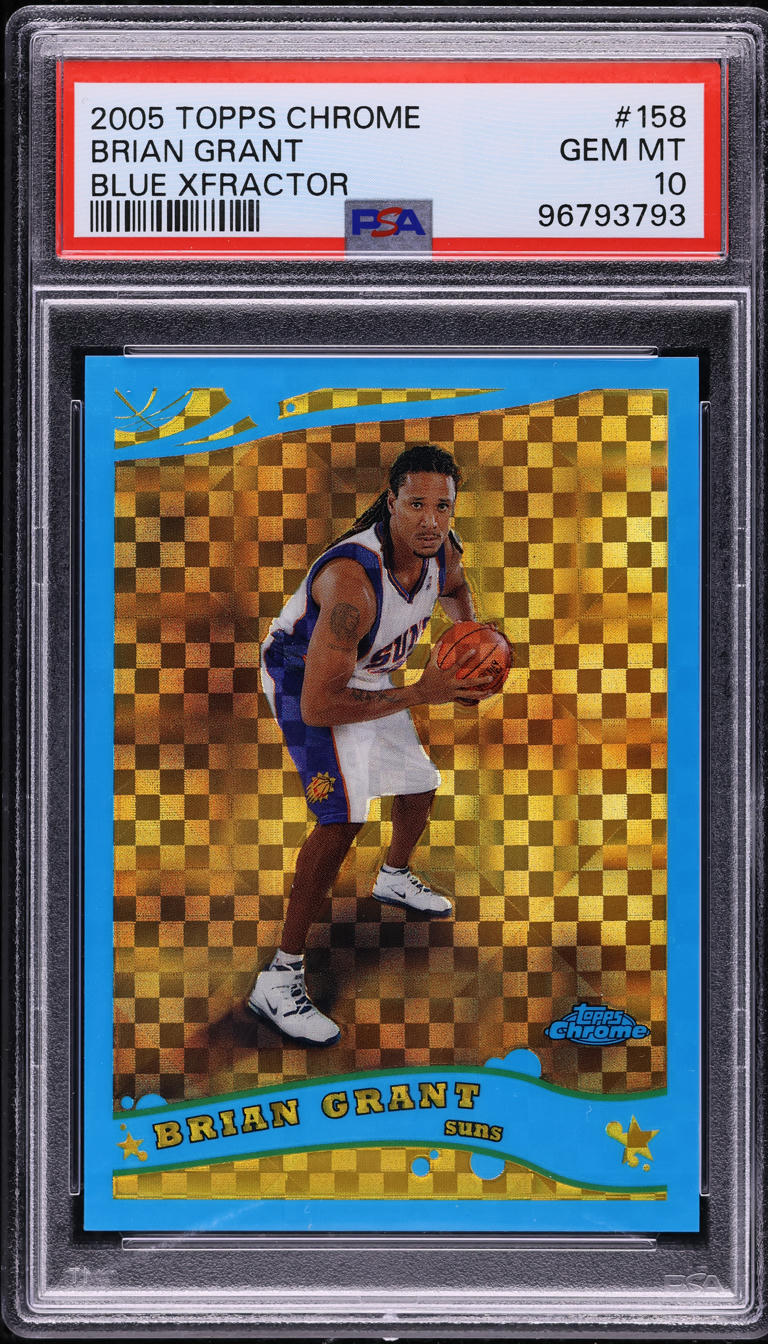 2005 Topps Chrome Blue Xfractor Brian Grant /90 #158 PSA 10 GEM MINT