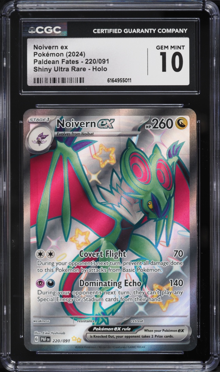 2024 Pokemon Scarlet & Violet Paldean Fates Full Art Noivern Ex #220 CGC 10 GEM MINT