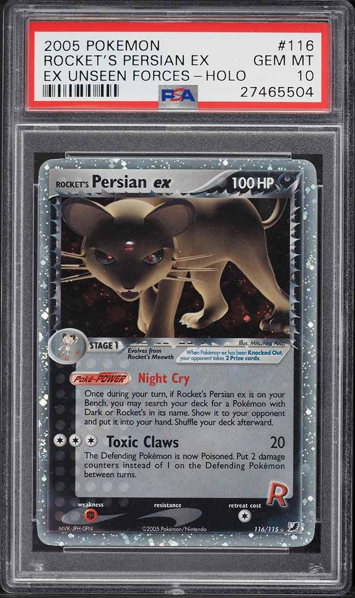 2005 Pokemon EX Unseen Forces Holo Rocket's Persian EX #116 PSA 10 GEM MINT