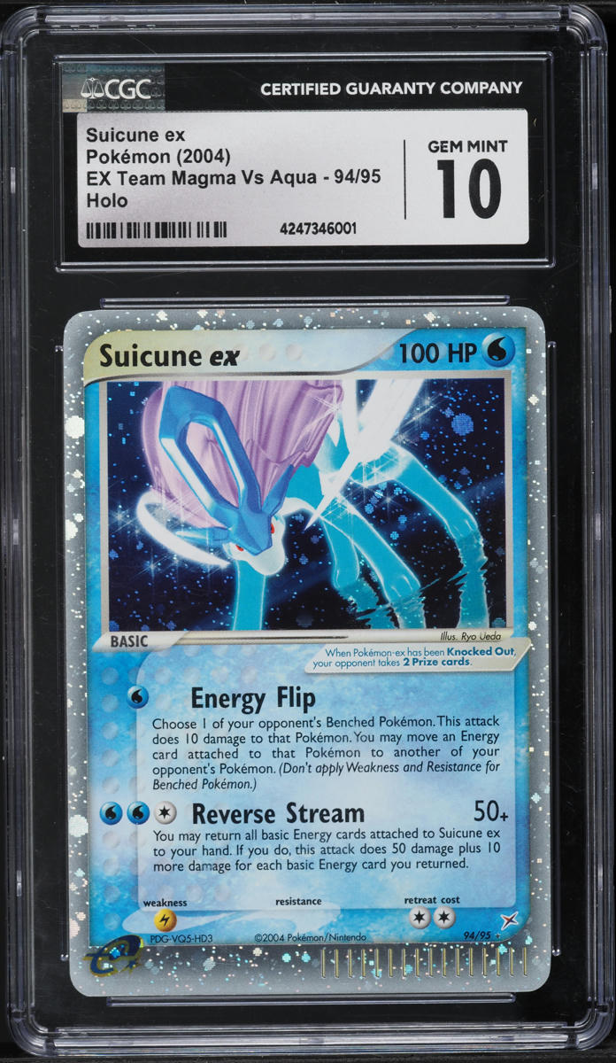 2004 Pokemon EX Team Magma Vs Team Aqua Holo Suicune ex #94 CGC 10 GEM MINT