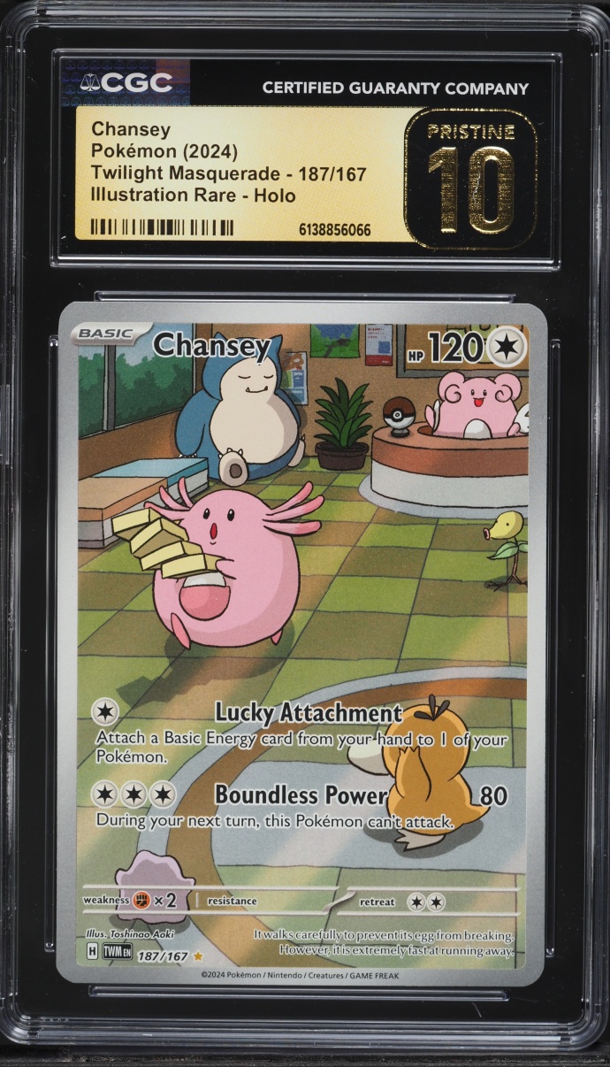 2024 Pokemon Scarlet & Violet Twilight Masquerade IR Chansey #187 CGC 10 PRISTINE