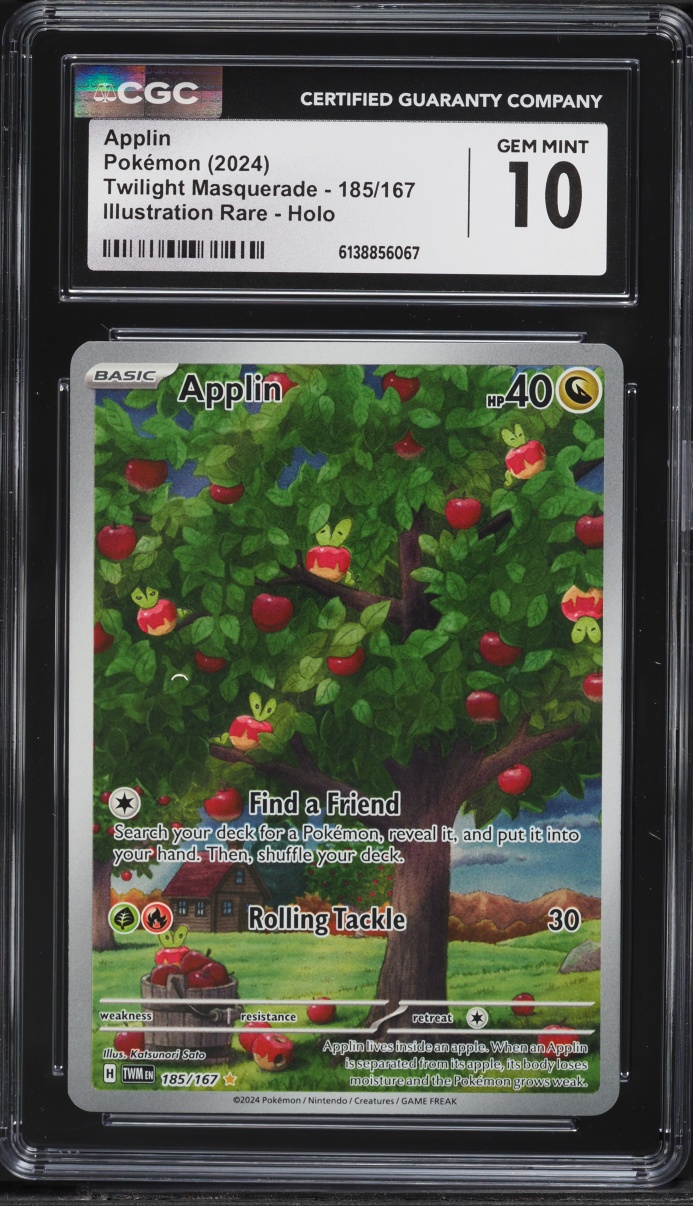2024 Pokemon Scarlet & Violet Twilight Masquerade IR Applin #185 CGC 10 GEM MINT