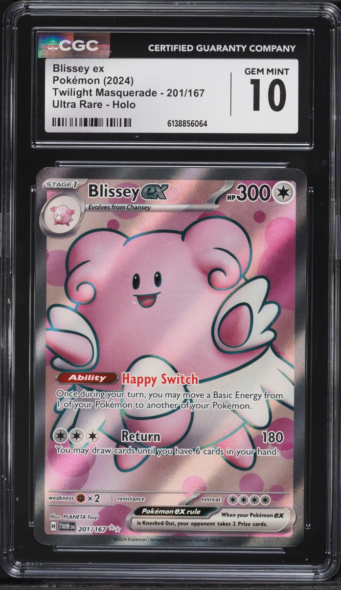 2024 Pokemon Scarlet & Violet Twilight Masquerade Full Art Blissey ex #201 CGC 10 GEM MINT