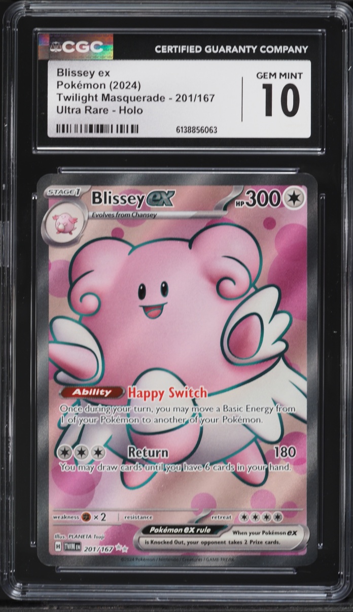 2024 Pokemon Scarlet & Violet Twilight Masquerade Full Art Blissey ex #201 CGC 10 GEM MINT