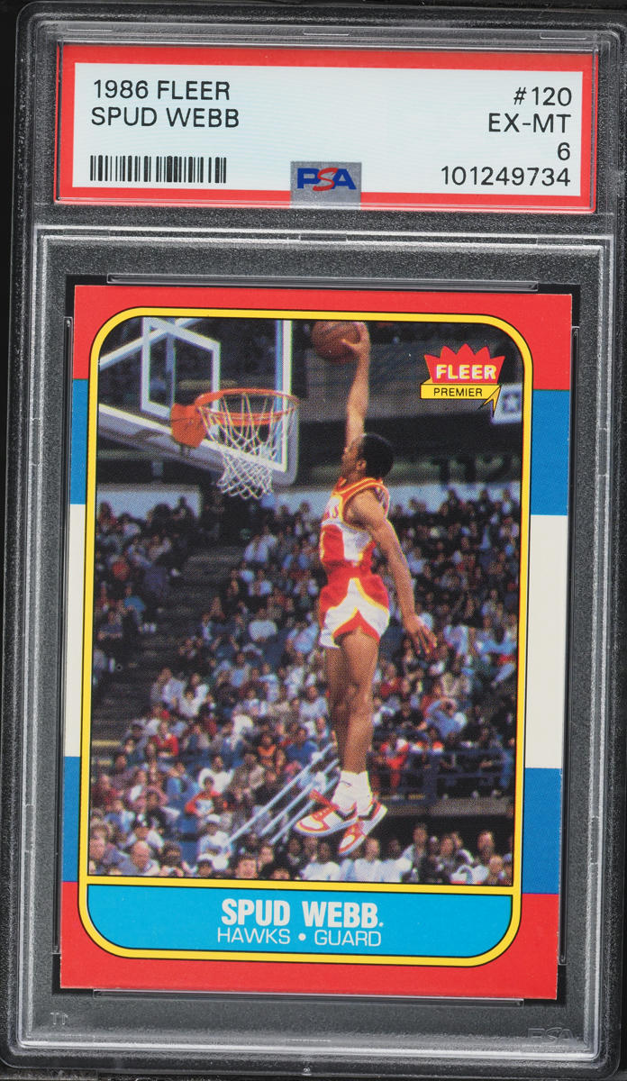 1986 Fleer Basketball Spud Webb ROOKIE #120 PSA 6 EXMT