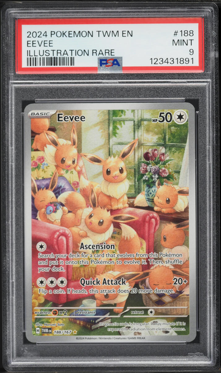 2024 Pokemon Scarlet & Violet Twilight Masquerade IR Eevee #188 PSA 9 MINT