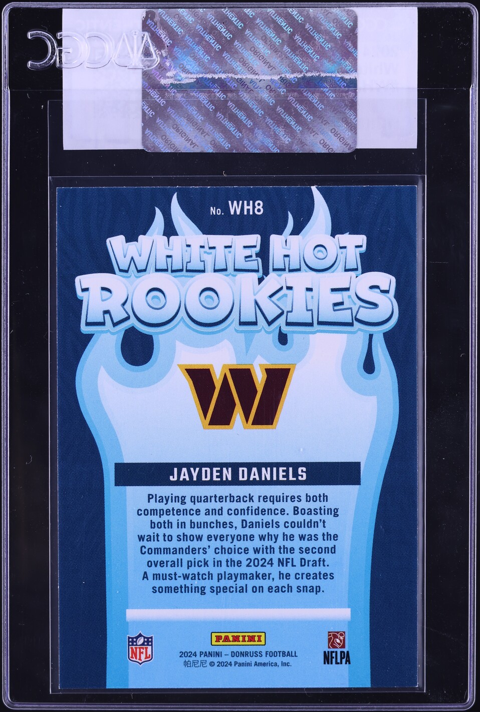 2024 Donruss White Hot Jayden Daniels ROOKIE #WH8 CGC AUTH