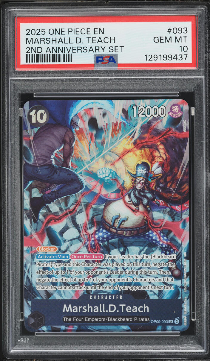 2025 One Piece 2nd Anniversary Set SR Marshall D. Teach #OP09-093 PSA 10 GEM MINT