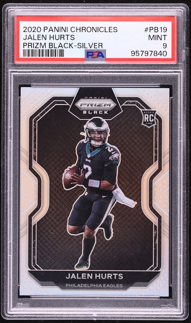 2020 Panini Chronicles Prizm Black Silver Jalen Hurts ROOKIE #PB-19 PSA 9 MINT