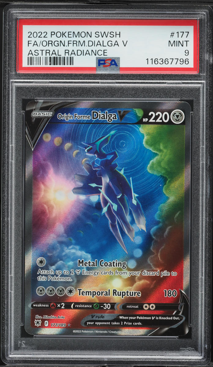 2022 Pokemon Sword & Shield Astral Radiance Full Art Origin Forme Dialga V #177 PSA 9 MINT