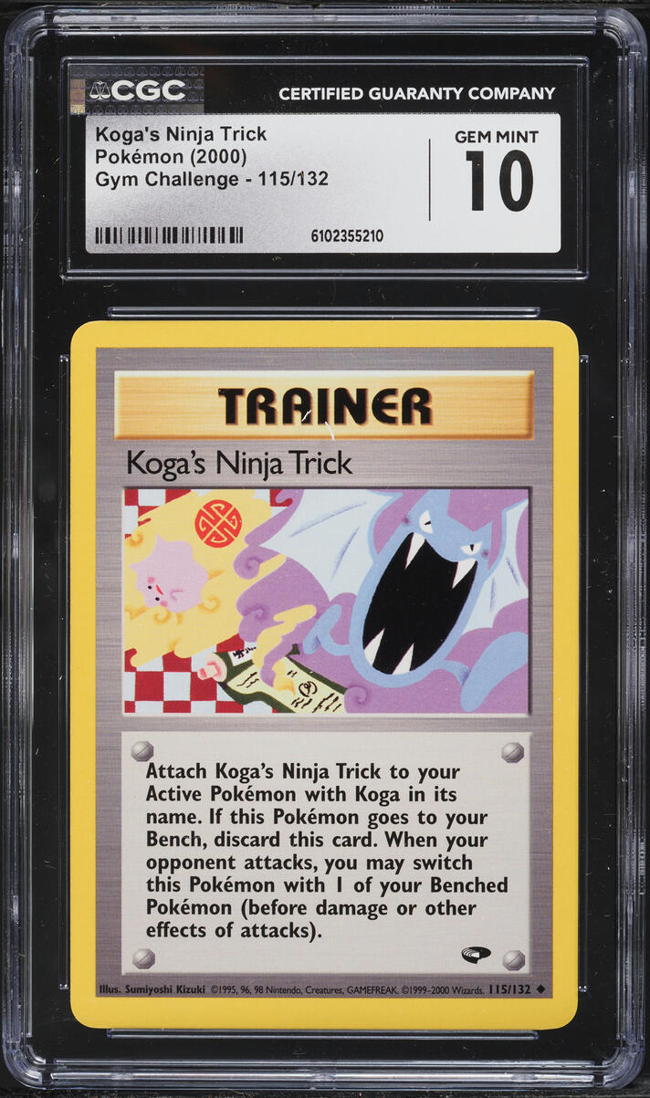 2000 Pokemon Gym Challenge Koga's Ninja Trick #115 CGC 10 GEM MINT